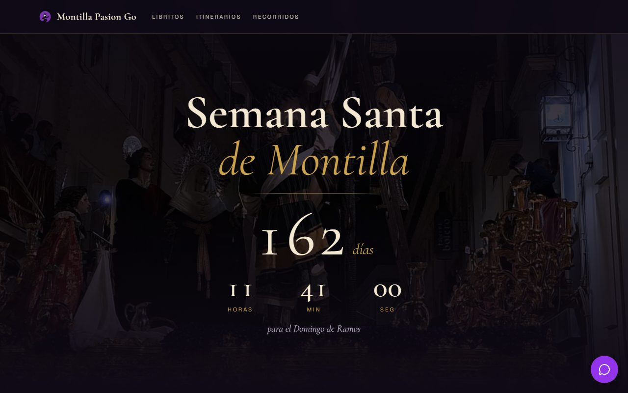 Montilla Pasión Go: portada con la cuenta atrás al Domingo de Ramos